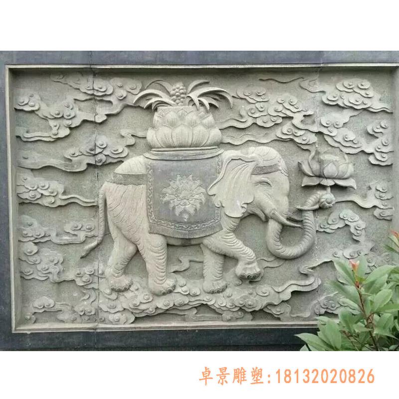 大象石浮雕画动物石浮雕画