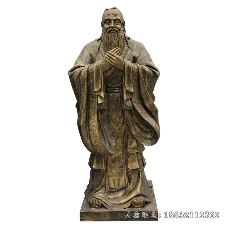 孔子行教像校园铜雕