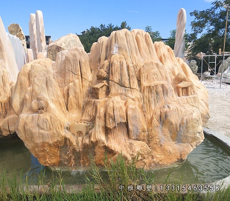 公园景观石雕像梅州大理石雕塑景观石设计