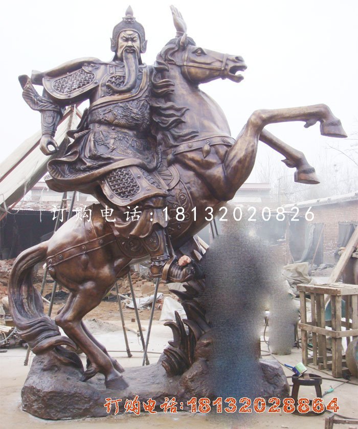 骑马关公铜雕广场古代人物铜雕