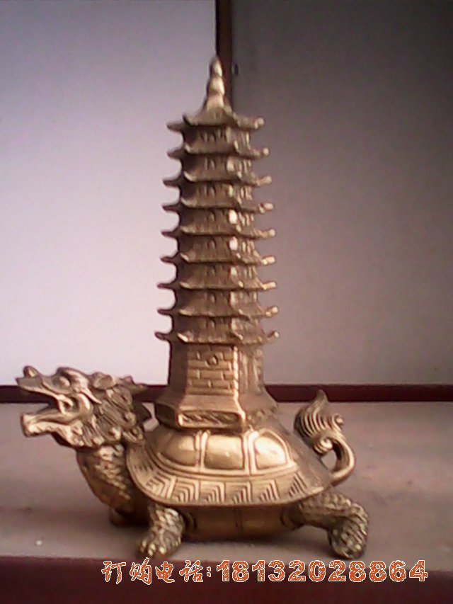 铜雕龙龟龙龟驮塔雕塑