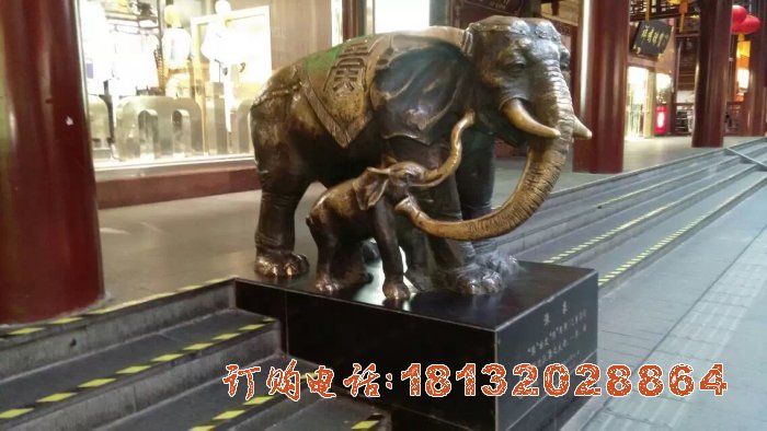 大象铜雕企业门口大象铜雕