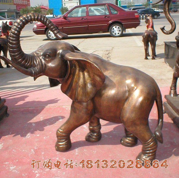 大象铜雕公园动物铜雕
