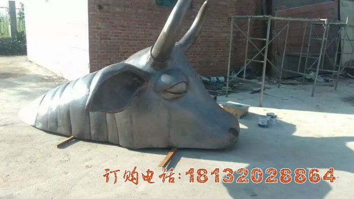 牛头铜雕公园动物雕塑