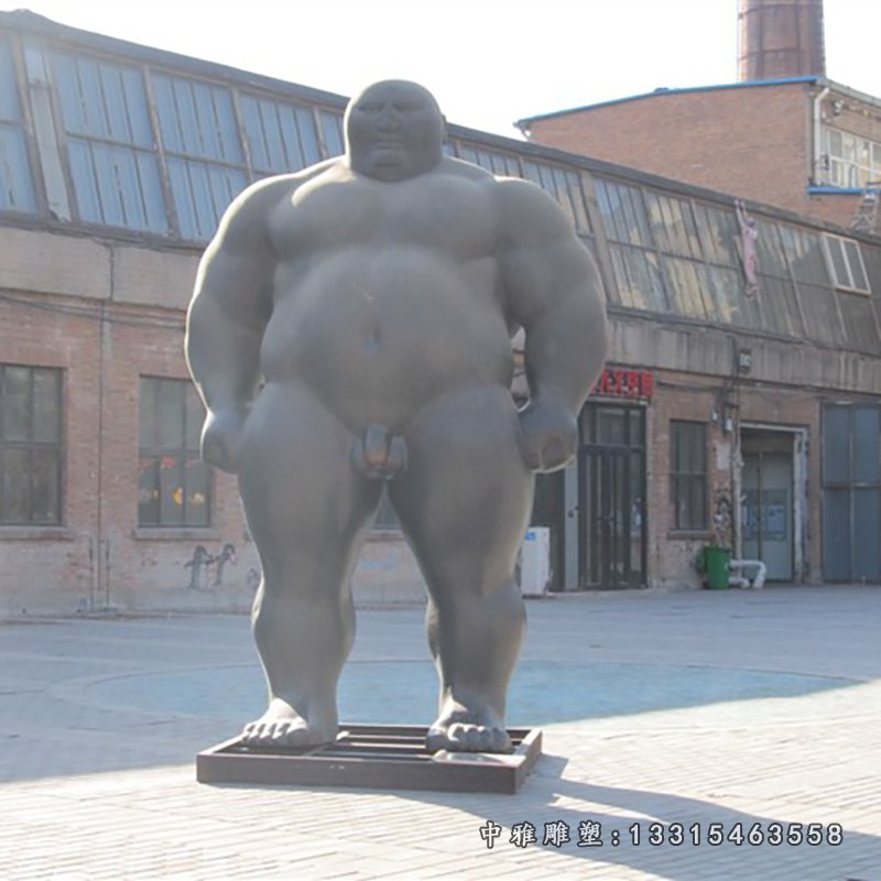 大胖子男人铜雕广场人物铜雕