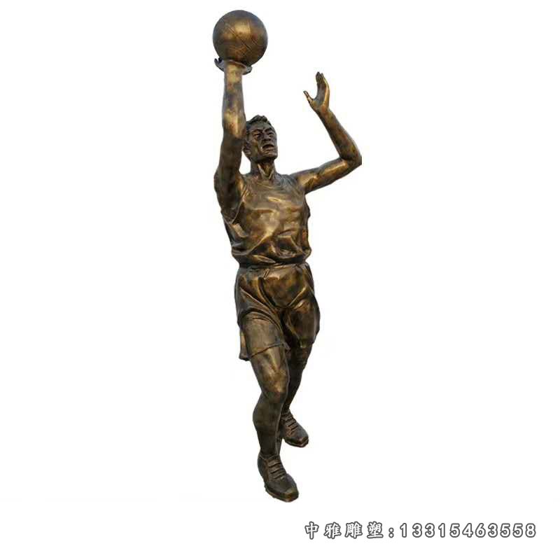 校园打篮球人物铜雕