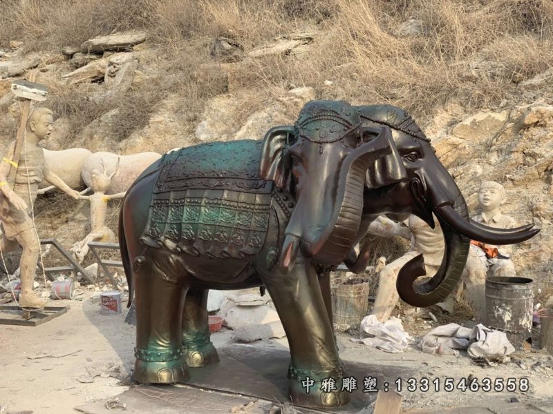 公园大象铜雕