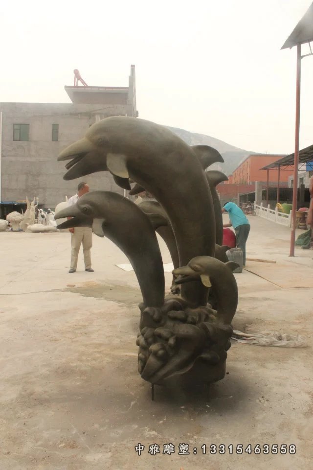 海豚铜雕海豚喷泉铜雕