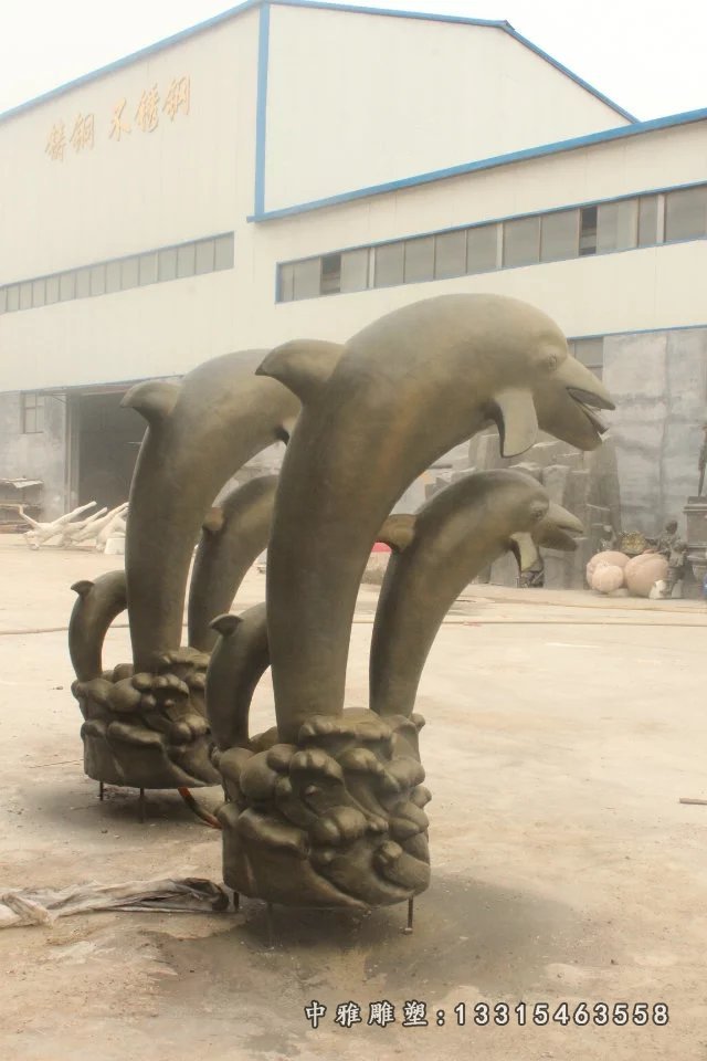 海豚铜雕海豚喷泉铜雕