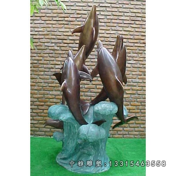 海豚铜雕海豚嬉戏铜雕