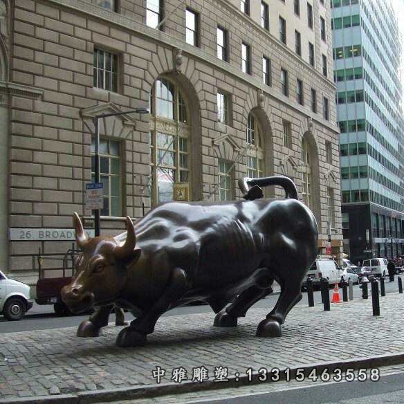 美国华尔街牛铜雕