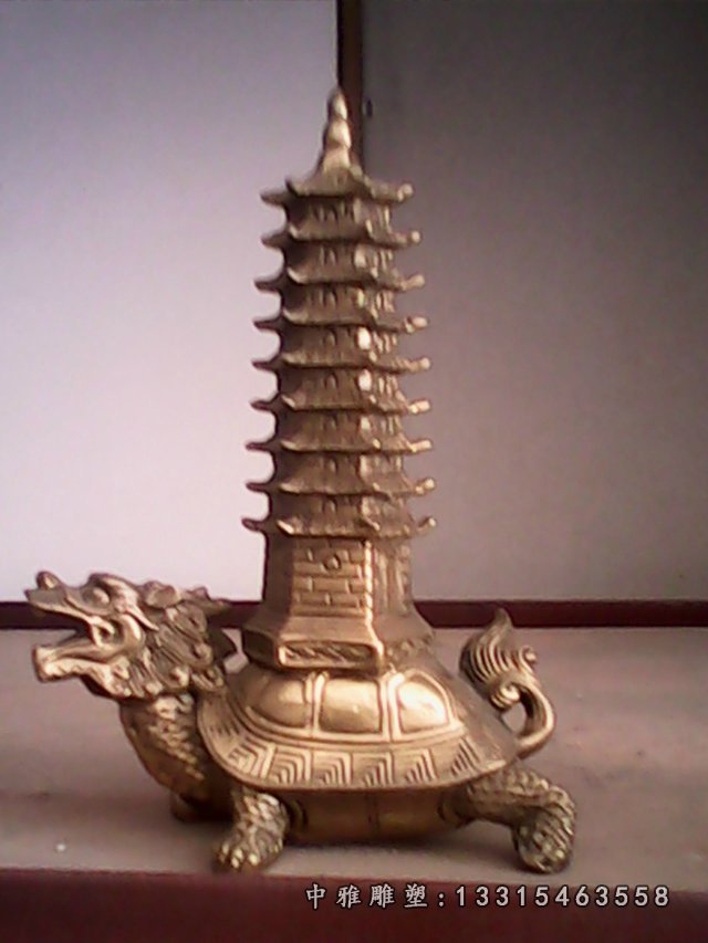 铜雕龙龟龙龟驮塔雕塑