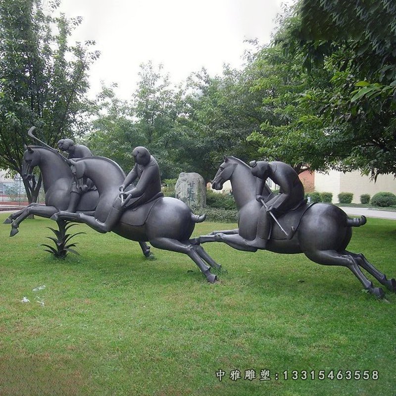 抽象人物骑马铜雕公园景观雕塑