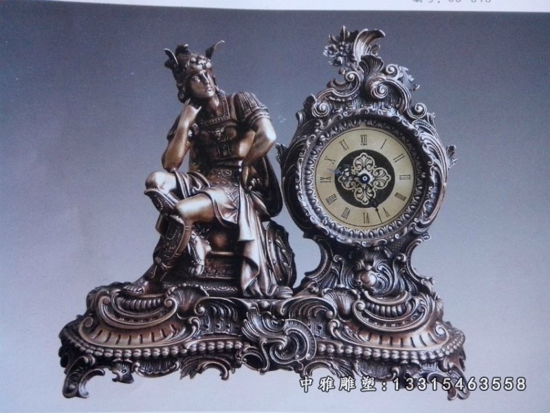 钟表铜雕西方人物钟表铜雕