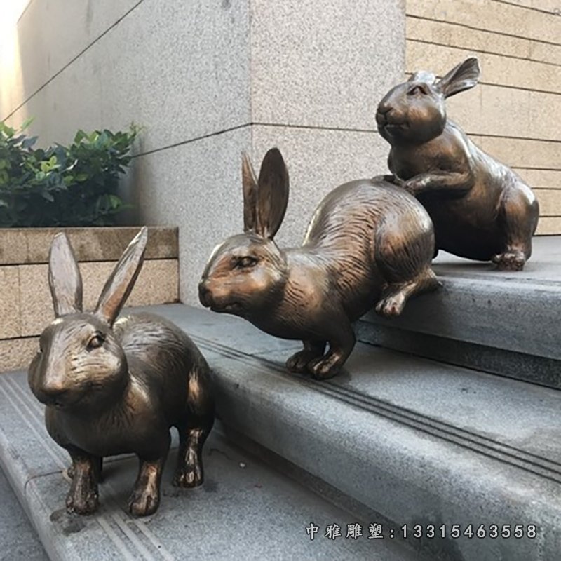 兔子铜雕