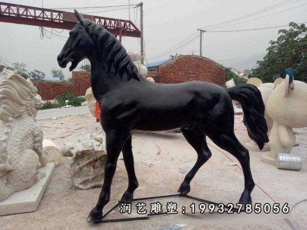 玻璃钢仿铜人骑马雕塑合肥树脂雕塑马大图