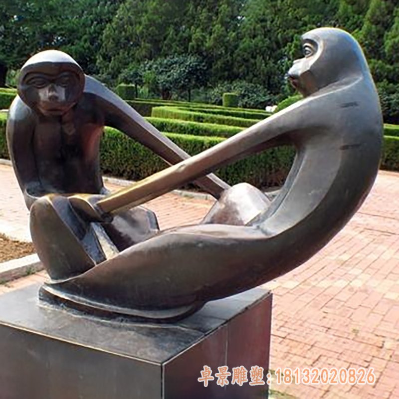 猴子铜雕
