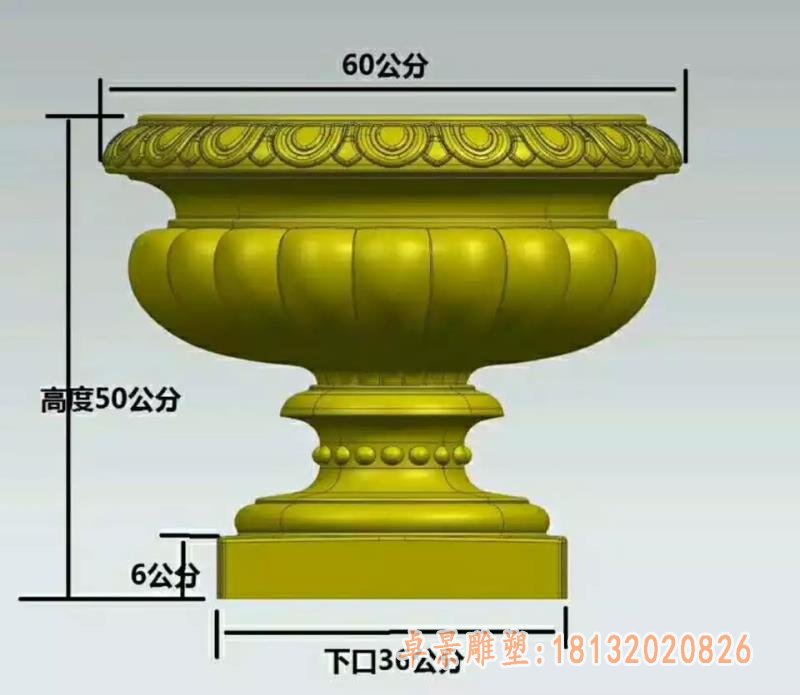 铜雕花盆