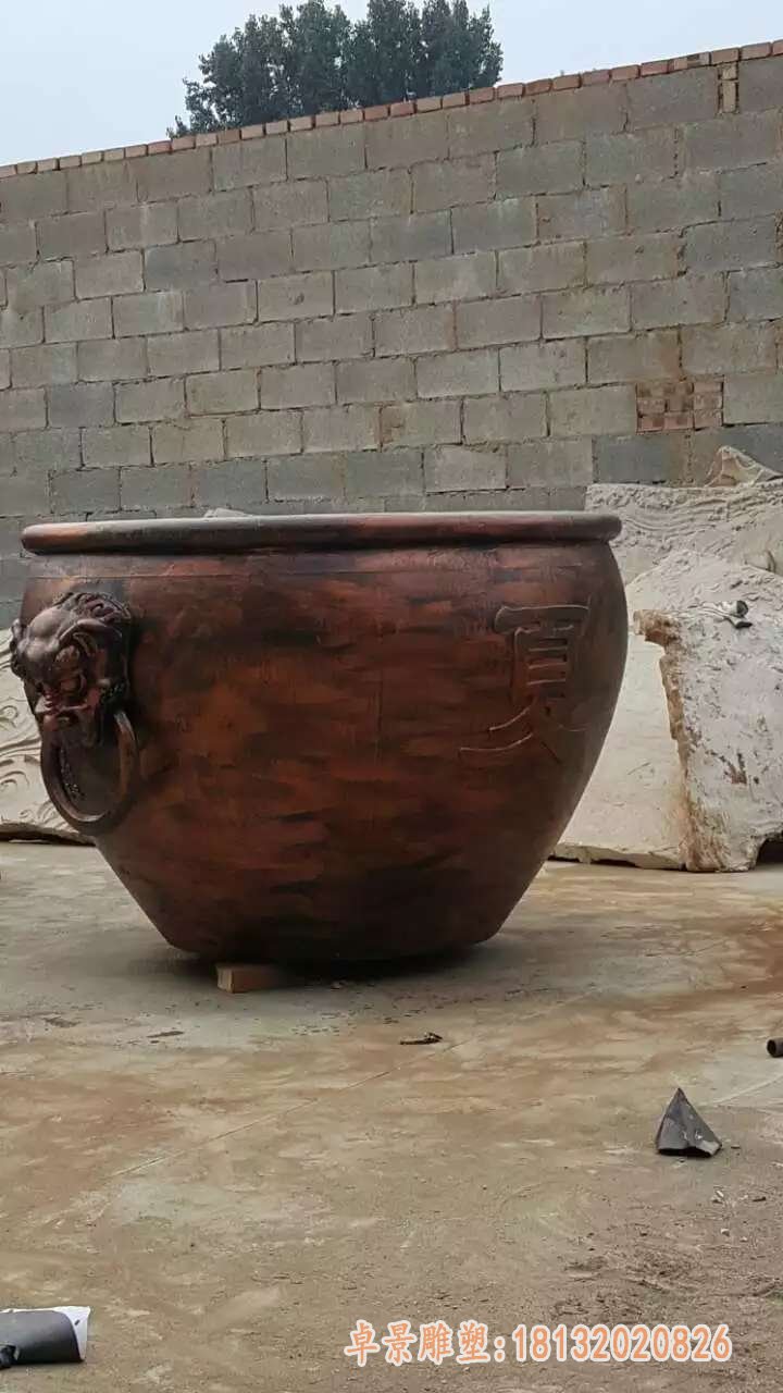 铜雕水缸