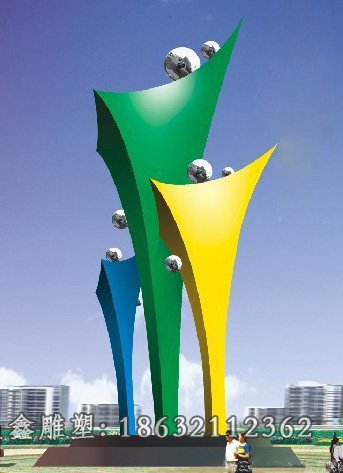 广场不锈钢抽象祥云景观雕塑北京金属雕塑广场图片