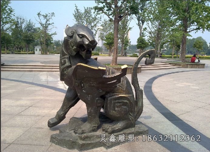 铜雕豹子雕塑广场动物雕塑
