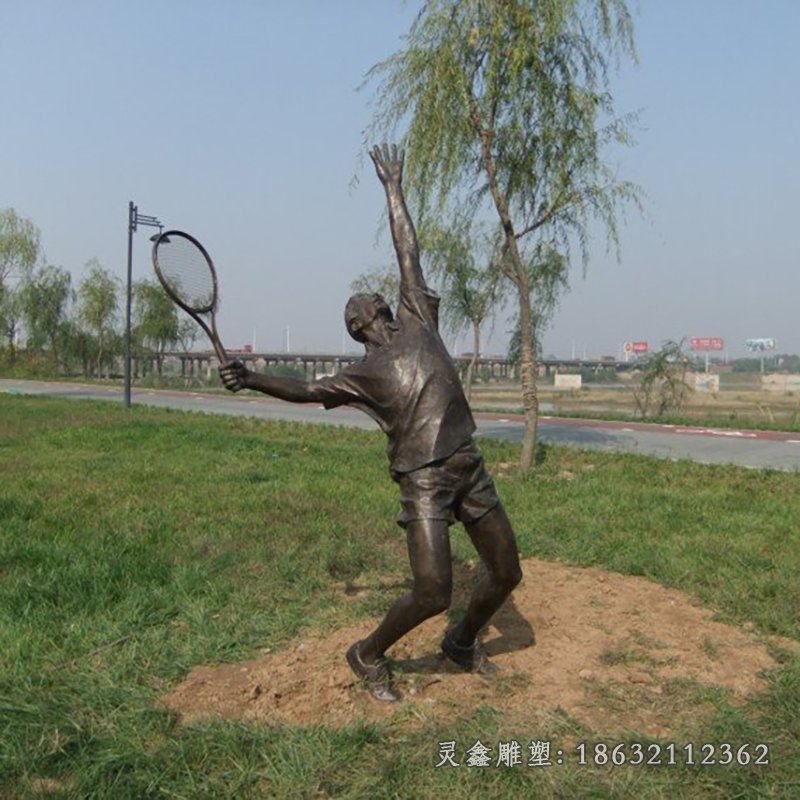 打羽毛球铜雕公园人物铜雕