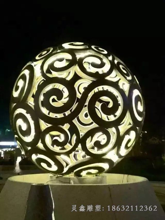 不锈钢镂空球雕塑大型广场不锈钢不锈钢透光镂空球雕塑