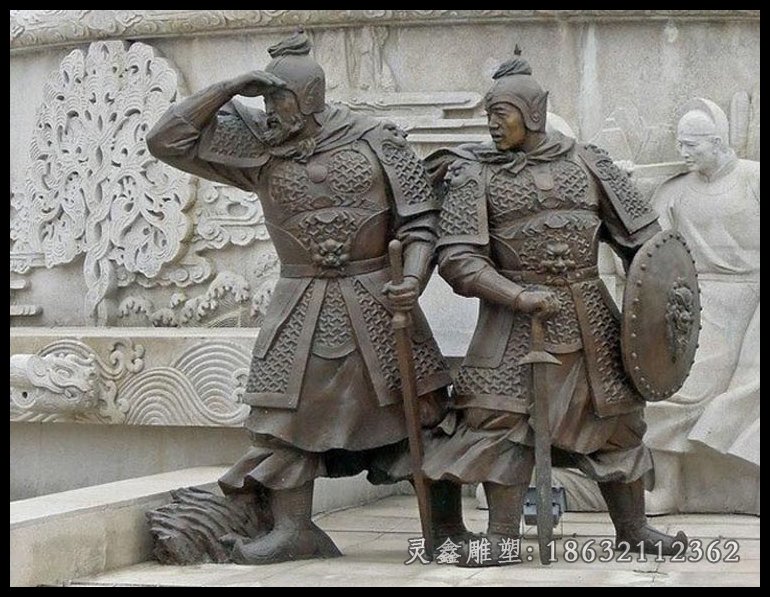 古代士兵观察敌情铜雕广场古代人物铜雕