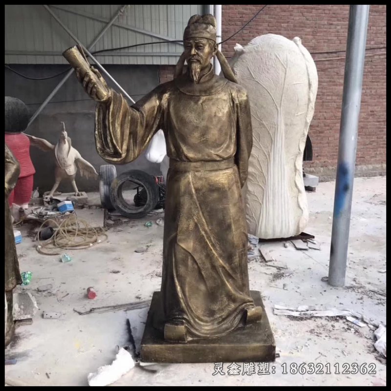 古代李白铜雕