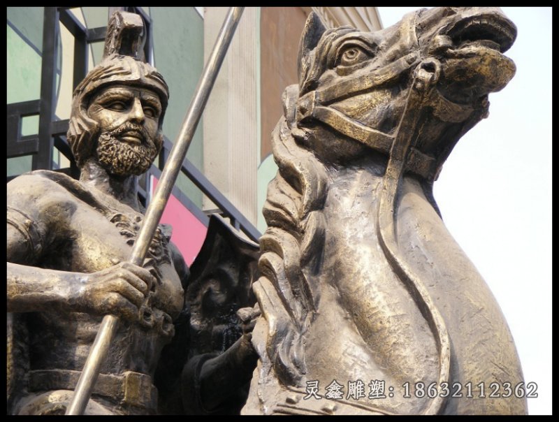 古罗马战士铜雕广场人物铜雕