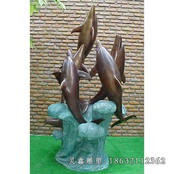 海豚铜雕海豚嬉戏铜雕