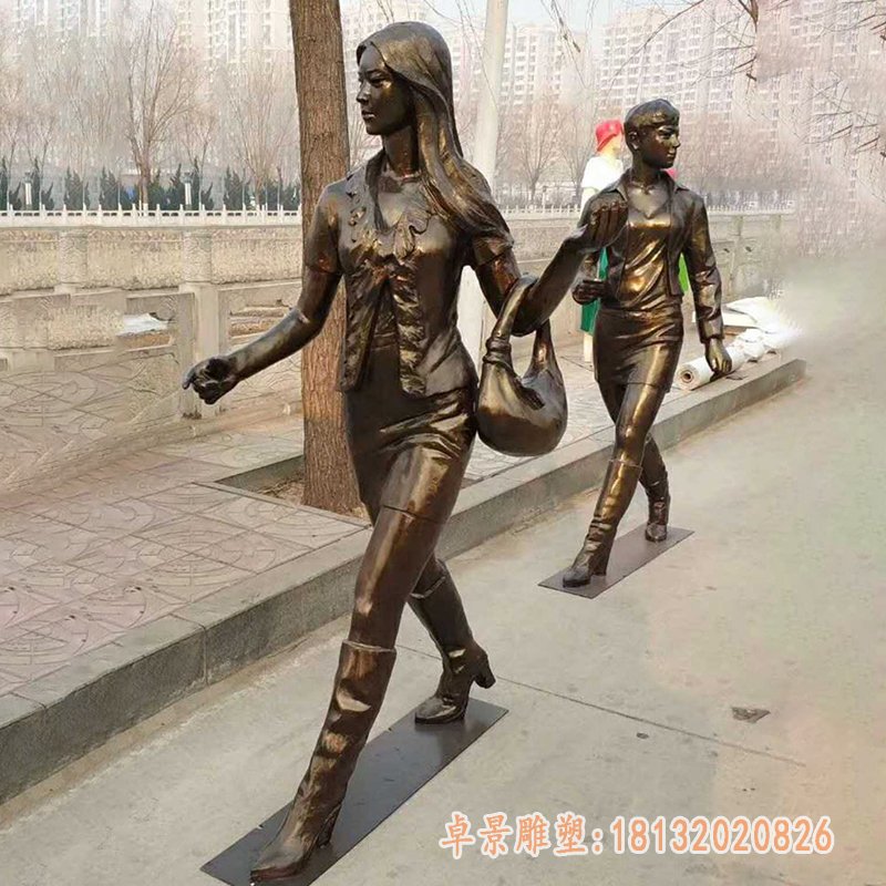 步行街人物铜雕