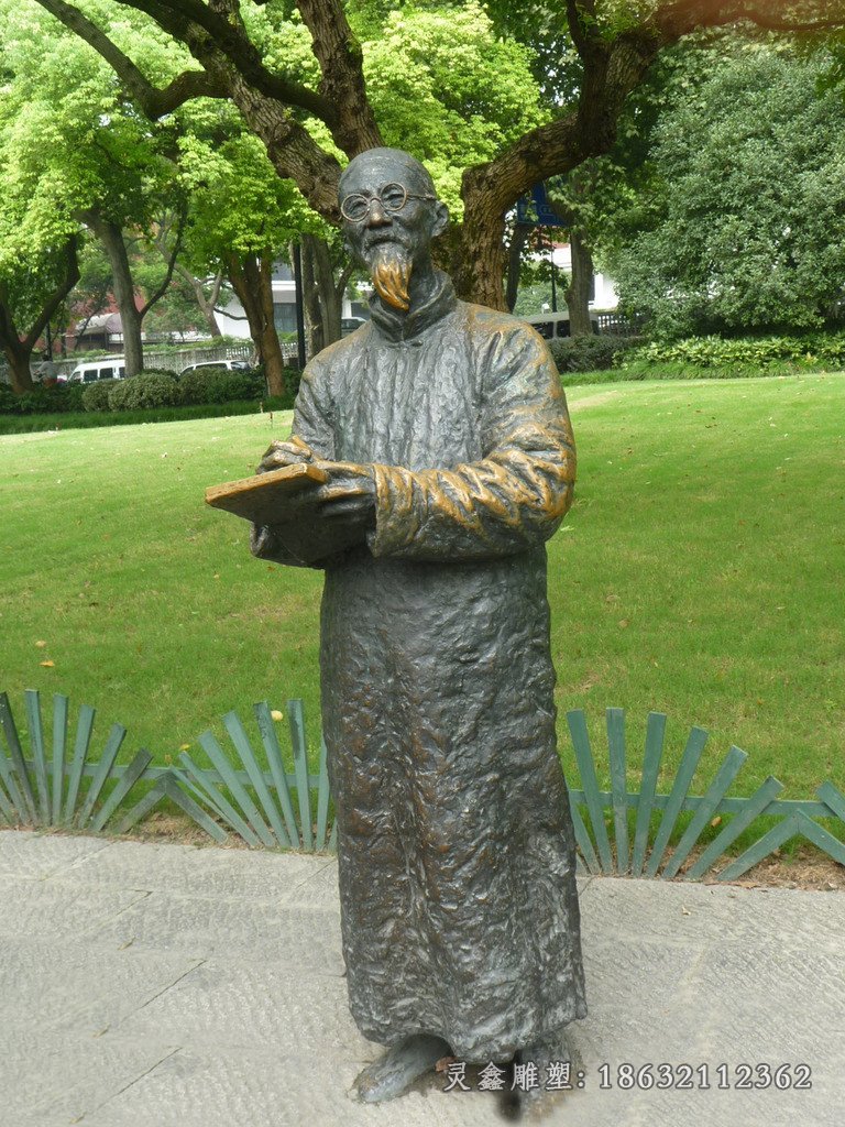 齐白石铜雕古代画家雕塑