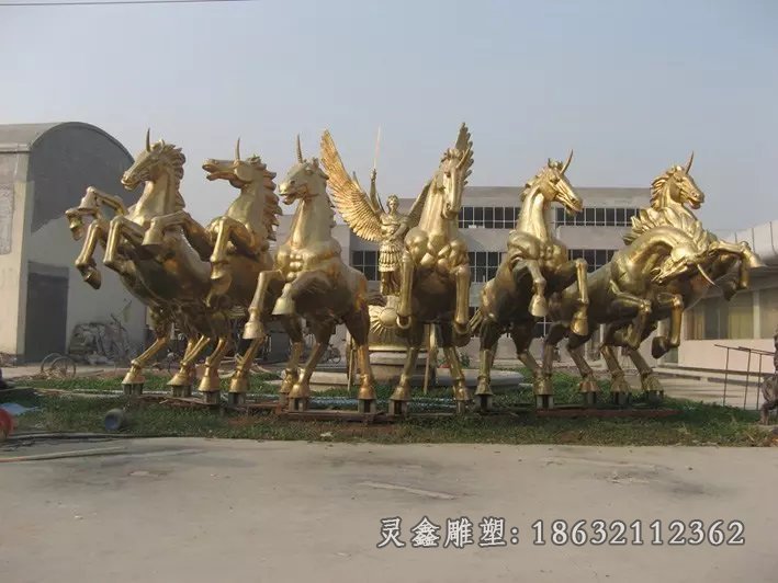 八匹马铜雕阿波罗战车铜雕