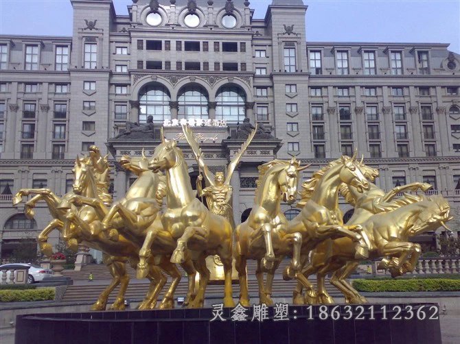 八匹马铜雕阿波罗战车铜雕
