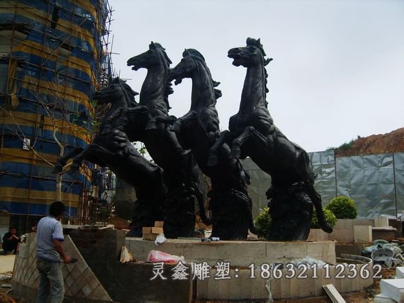 四匹马铜雕广场动物铜雕