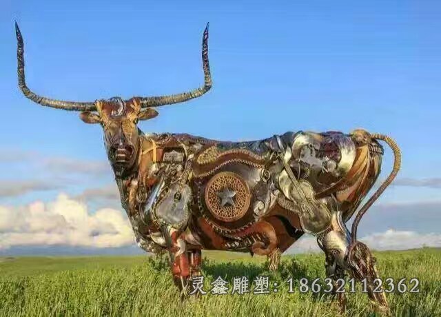 机械牛铜雕公园铜牛雕塑