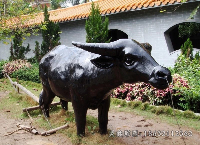 耕地牛铜雕公园动物雕塑