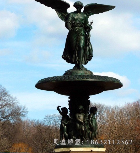 欧式人物铜雕喷泉广场铜雕人物喷泉