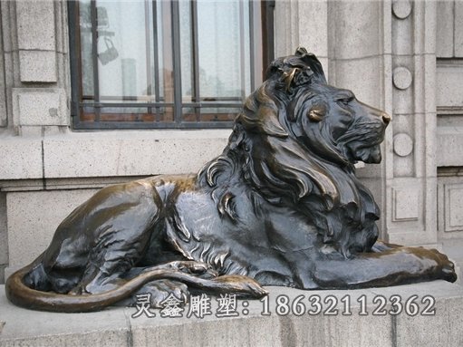 狮子铜雕趴着狮子铜雕汇丰狮铜雕