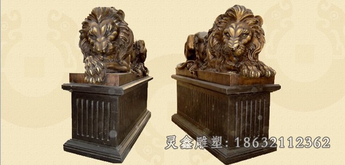 西洋狮子铜雕企业门口狮子