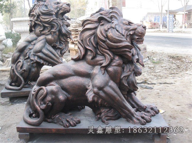 铜狮子雕塑西洋狮子铜雕