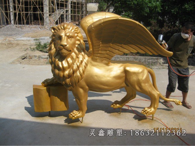 铜雕飞狮动物铜雕