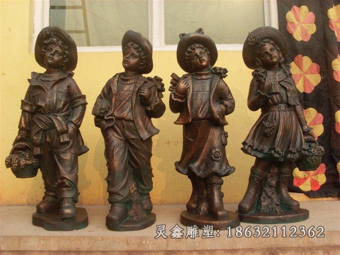 西方小孩铜雕公园人物铜雕