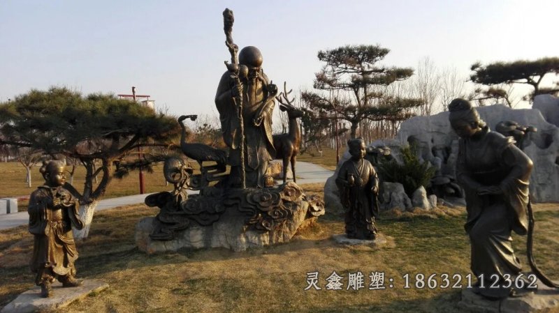 寿星铜雕公园神仙雕塑