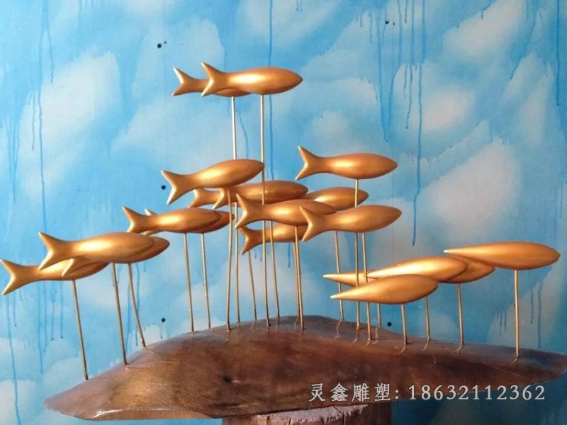 铜雕抽象鱼雕塑鱼群铜雕