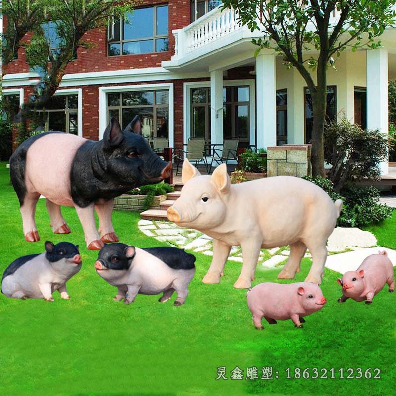 玻璃钢野猪雕塑别墅景观摆件