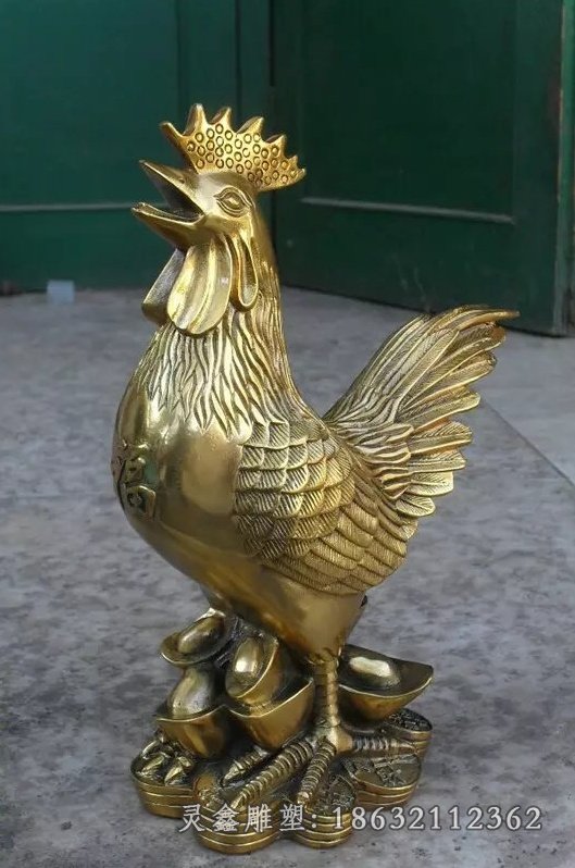 招财公鸡铜雕铸铜动物雕塑
