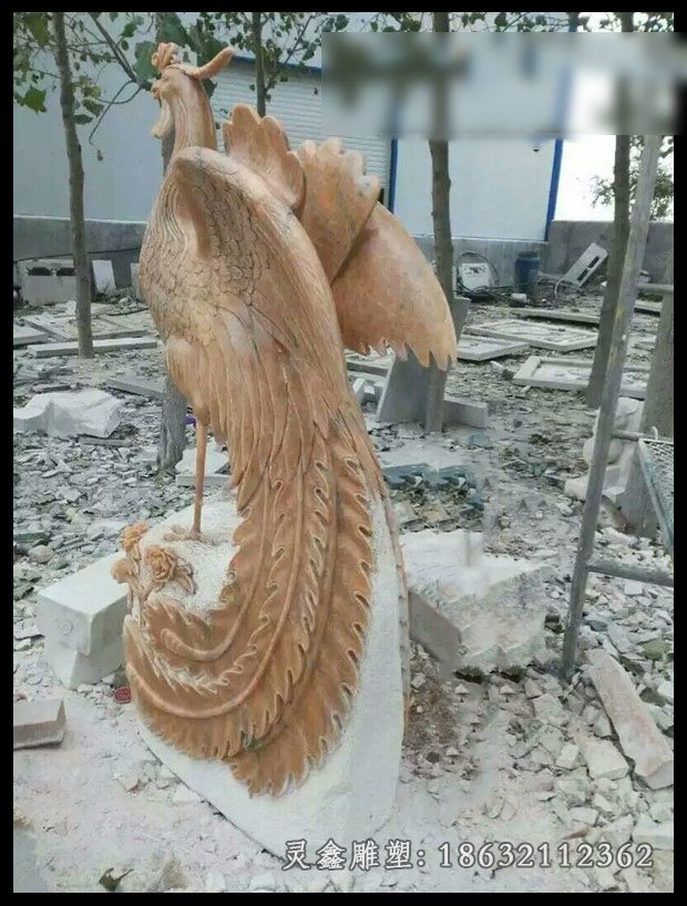 大理石广场凤凰雕塑-绵阳大理石凤凰雕塑高清图