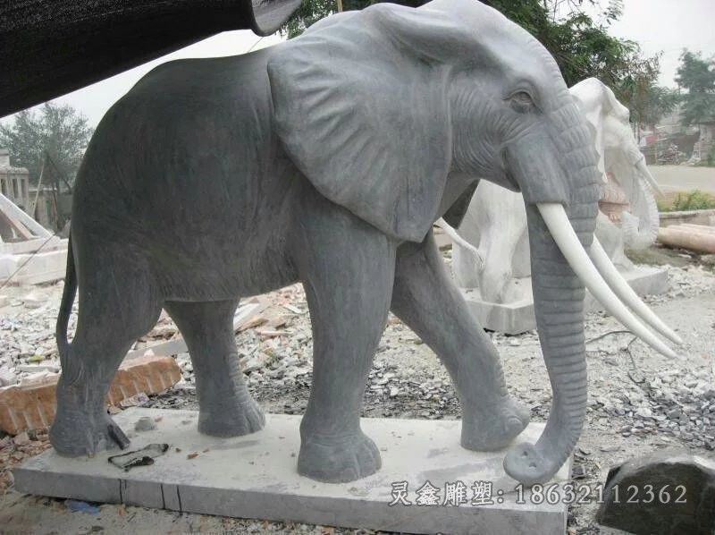 大象石雕青石大象雕塑